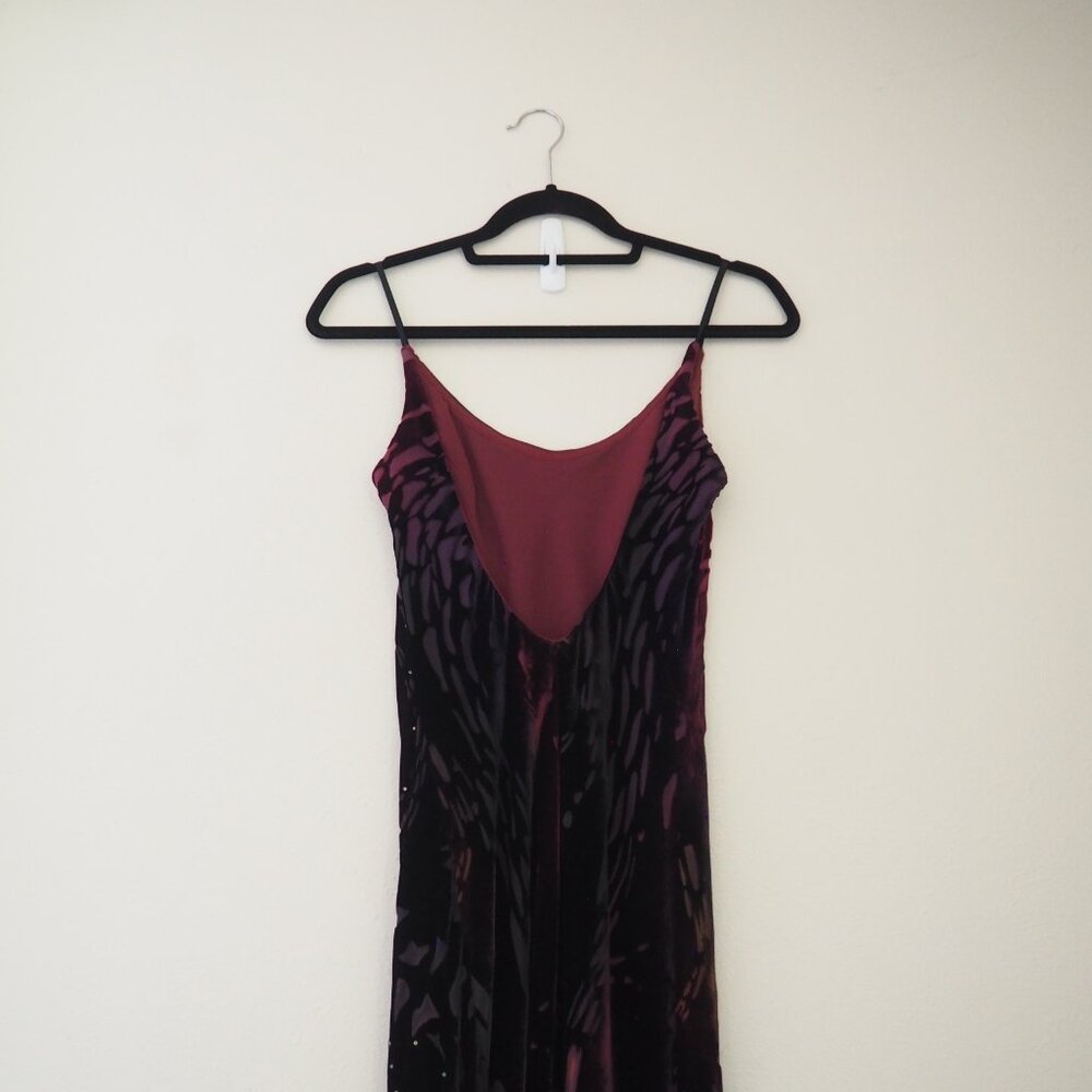 Vintage Andrea Polizzi for Rex Lester 90’s Burnout Velvet Bedazzled Dress - Picture 8 of 10